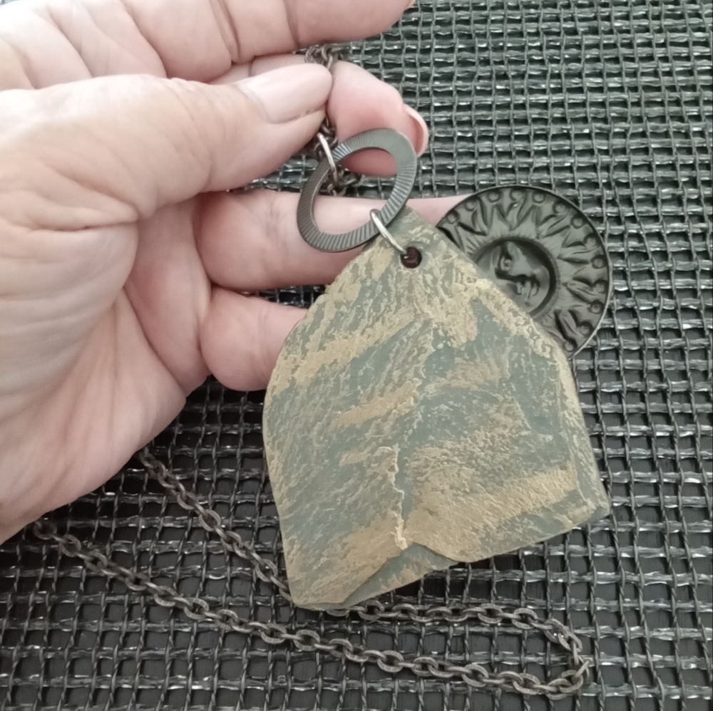 Long Rustic Sun Necklace - Picture 3 of 3